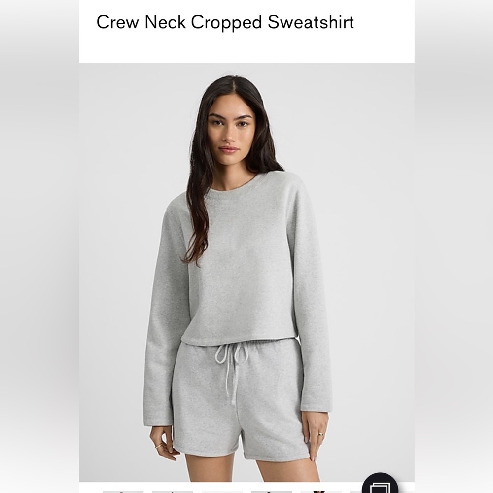 Express Light Gray Crew Neck Sweatshirt